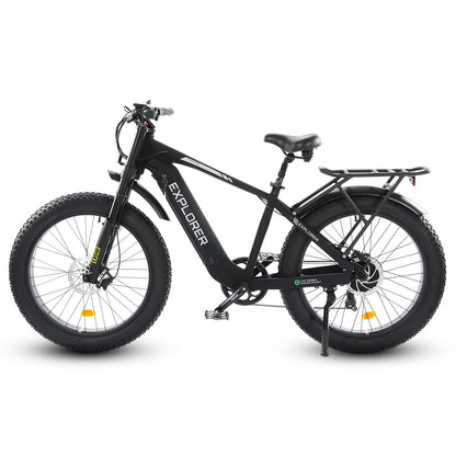 Ecotric Explorer 26" 48V Fat Tire Electric Bike with Rear Rack
