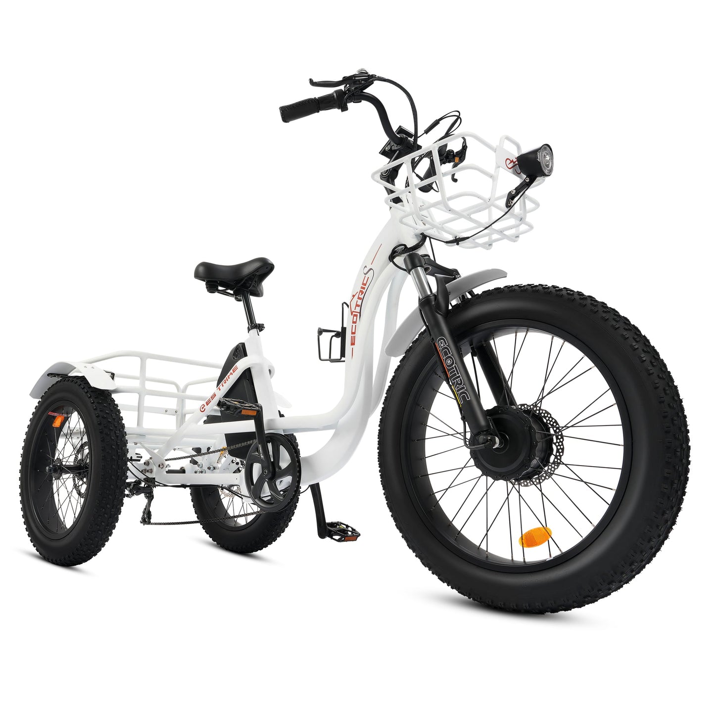 Ecotric 48V 750W Fat Tire Electric Trike with Front Basket & Rear Rack