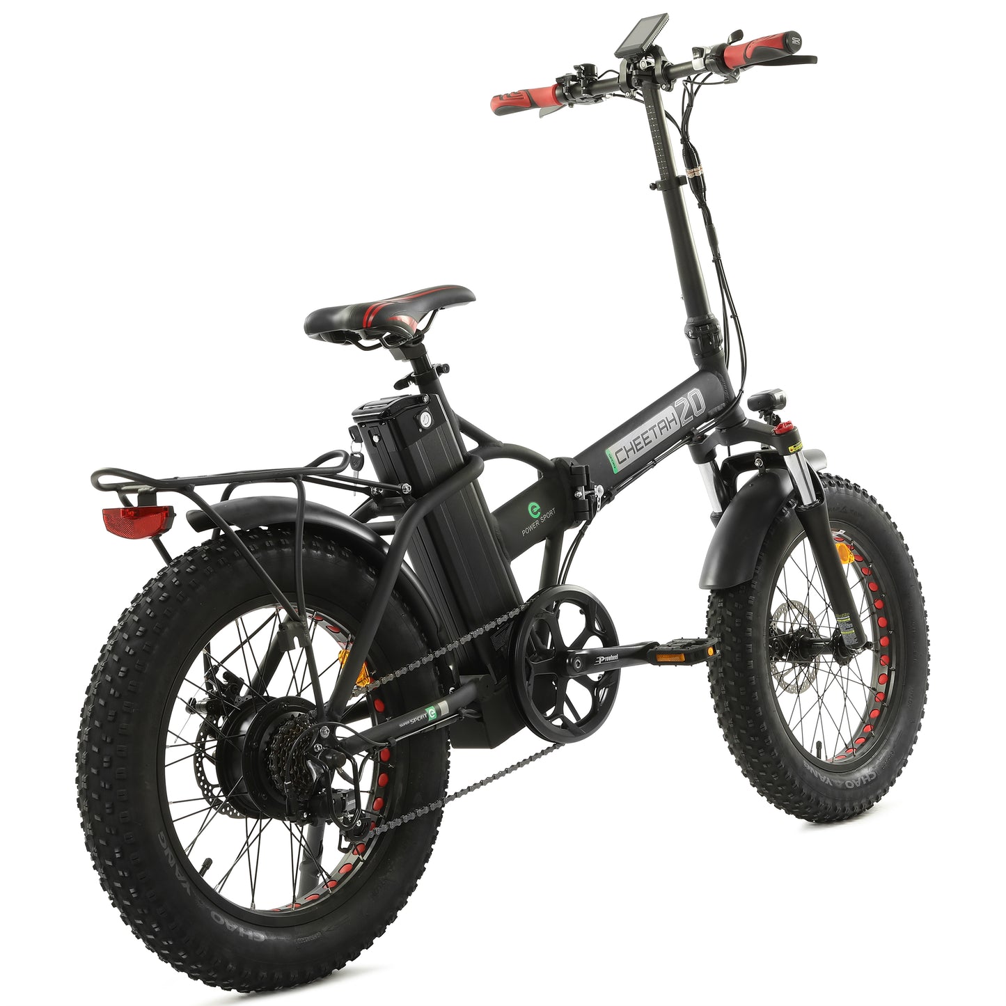 Ecotric 48V 15Ah 500W Fat Tire Portable and Folding Electric Bike with color LCD display