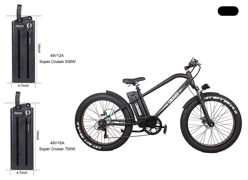 Nakto Electric Bike Battery For Nakto Super Cruiser