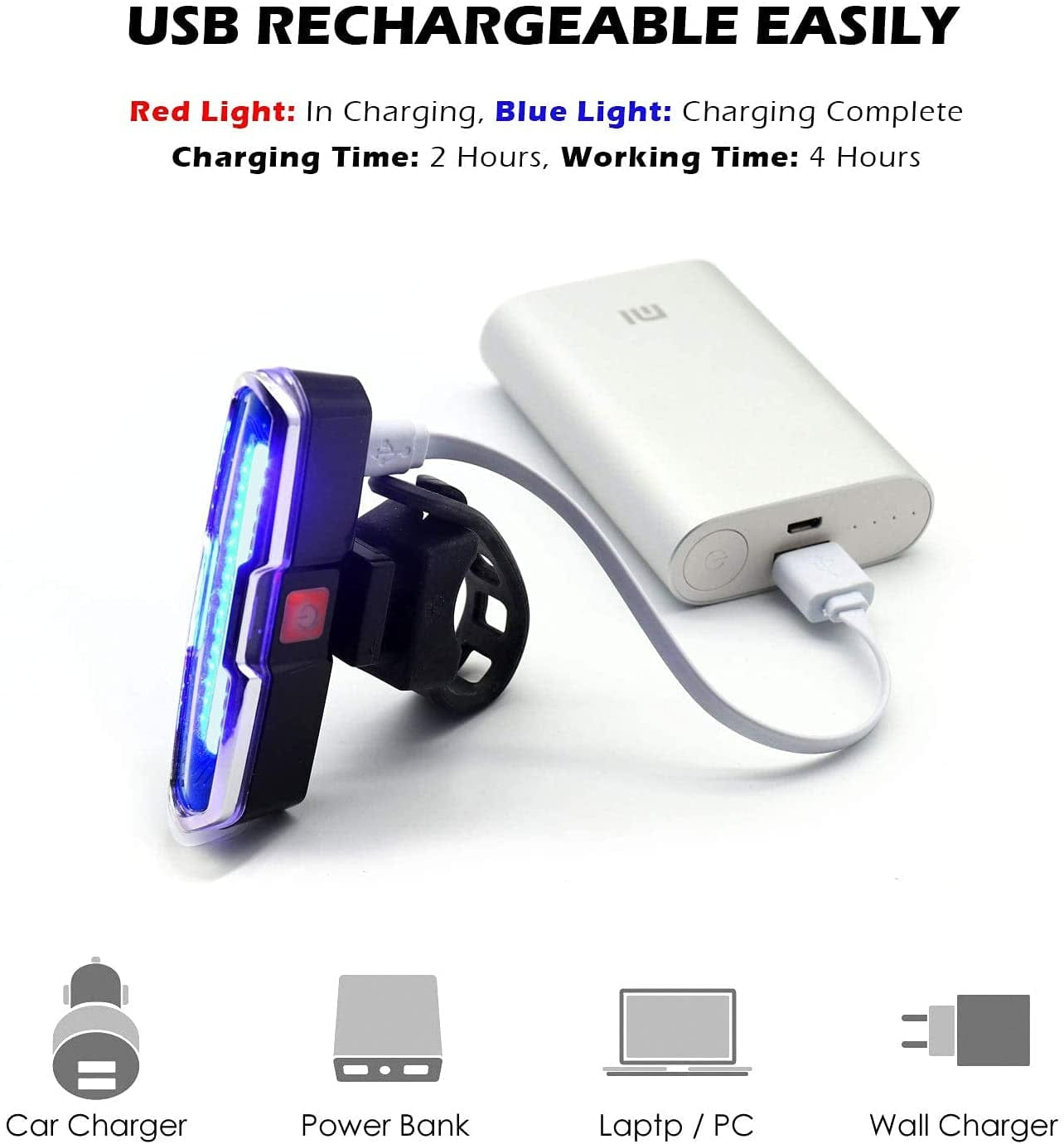 Ultra Bright USB Rechargeable High Intensity LED Tail Light