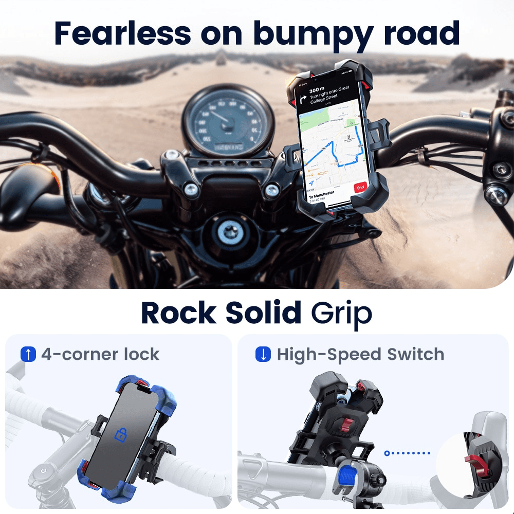 360° View Universal Bicycle Phone Holder for 4.7-7 inch Mobile Phone - TopRideElectric Joyroom