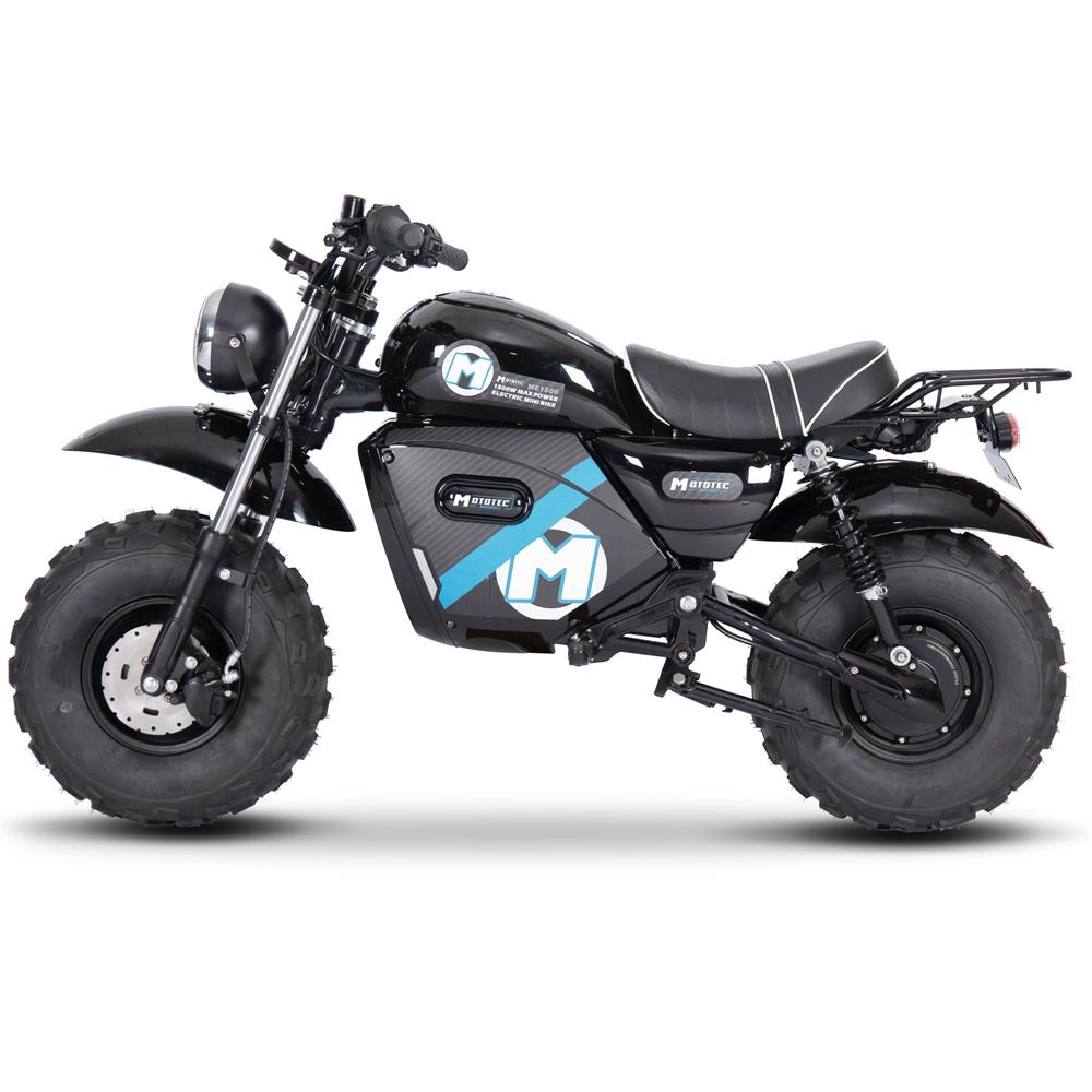MotoTec 60v 1500w Electric Powered Mini Bike Lithium Black