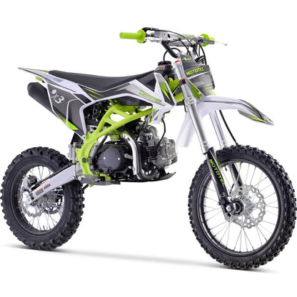 MotoTec X3 125cc 4-Stroke Gas Dirt Bike Green - TopRideElectric MotoTec