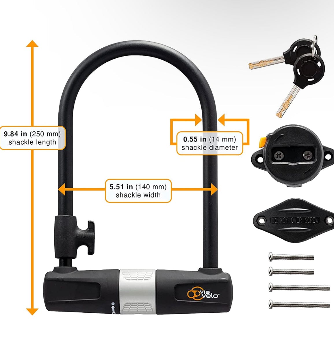 Via velo bike 2024 u lock with cable