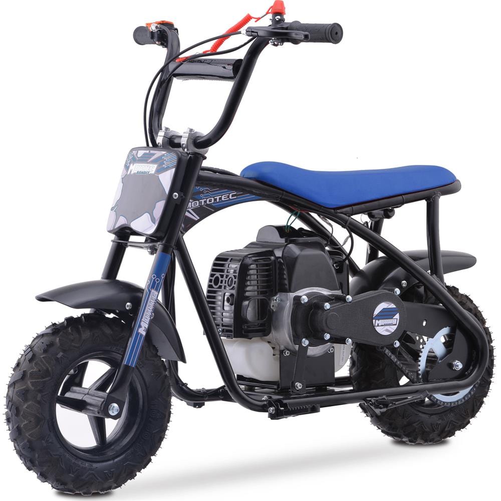 MotoTec Bandit 52cc 2-Stroke Kids Gas Mini Bike - TopRideElectric MotoTec