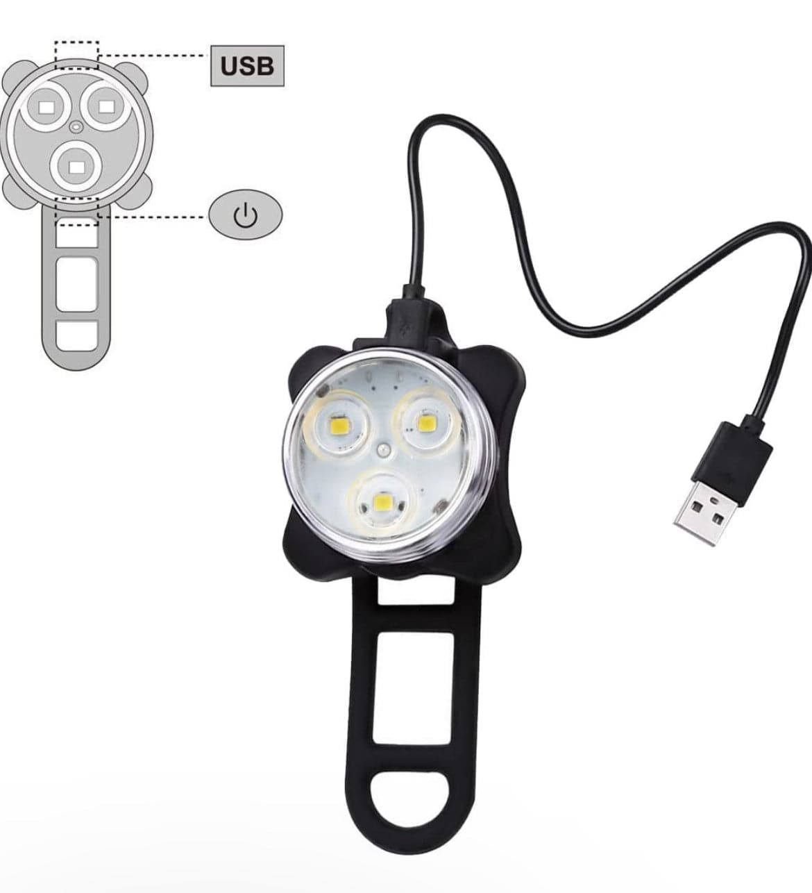 Ascher USB Rechargeable Bike Light Set - TopRideElectric TopRideElectric