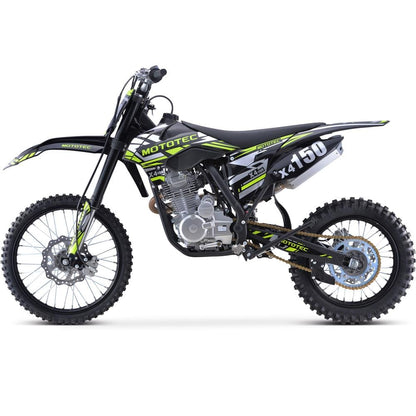 MotoTec X4 150cc 4-Stroke Gas Dirt Bike Black - TopRideElectric MotoTec