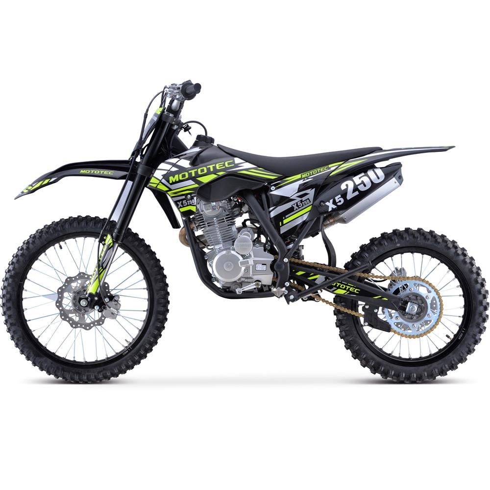 MotoTec X5 250cc 4-Stroke Gas Dirt Bike Black